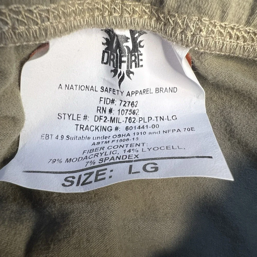 Drifire Base Layer Pants‎ Men Green Brown Flame Resistant Large Lightweight